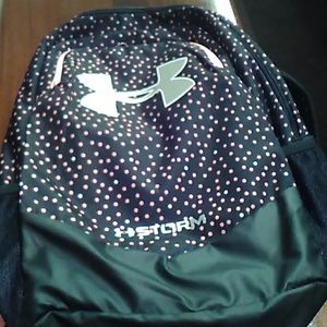 Under Armour back pack black with pink accent